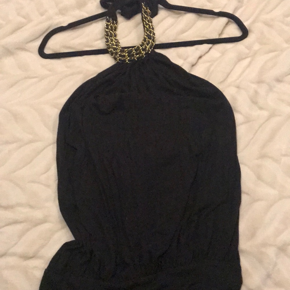 COPY - 🖤Sky Gold and Black Halter Top🖤
